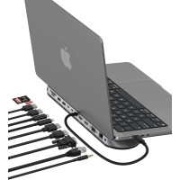 Belkin Connect 11 in 1 Universal USB-C Pro Dock w/ 3-Monitor Support, Silicon Motion Technology - Works with Mac, Windows, and Chromebook - 100W PD With10Gbps Transfer Speeds & 2.5Gbps